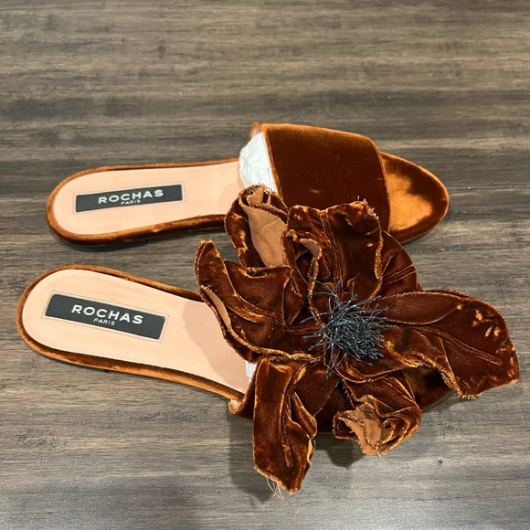 ROCHAS velvet flower slides - Picture 5 of 9